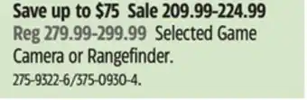 Canadian Tire Selected Game Camera or Rangefinder offer