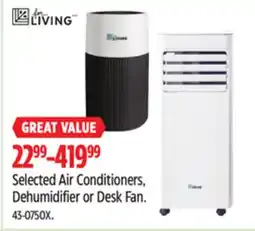 Canadian Tire For living Selected Air Conditioners, Dehumidifier or Desk Fan offer