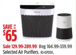 Canadian Tire honeywell Selected Air Purifiers offer