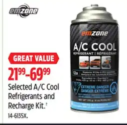 Canadian Tire Emzone Selected A/C Cool Refrigerants and Recharge Kit† offer