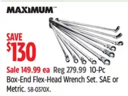 Canadian Tire Maximum 10-Pc Box-End Flex-Head Wrench Set offer
