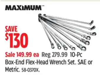 Canadian Tire Maximum 10-Pc Box-End Flex-Head Wrench Set offer
