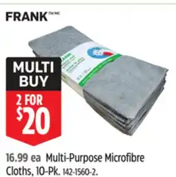 Canadian Tire FRANK Multi-Purpose Microfibre Cloths offer