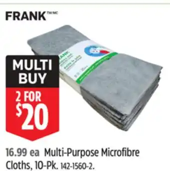 Canadian Tire FRANK Multi-Purpose Microfibre Cloths offer