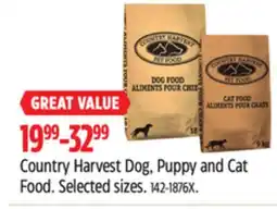 Canadian Tire Country Harvest Dog, Puppy and Cat Food offer