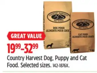 Canadian Tire Country Harvest Dog, Puppy and Cat Food offer