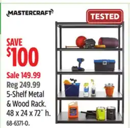 Canadian Tire Mastercraft 5-Shelf Metal & Wood Rack offer