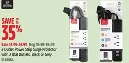 Canadian Tire Globe 3-Outlet Power Strip Surge Protector with 2 USB Outlets offer
