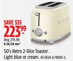 Canadian Tire Smeg 50's Retro 2-Slice Toaster. Light blue or cream offer