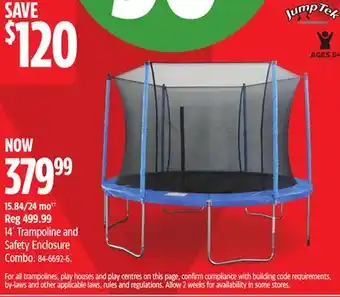 Canadian Tire JumpTek 14´Trampoline and Safety Enclosure Combo offer