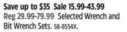 Canadian Tire Mastercraft Selected Wrench and Bit Wrench Sets offer