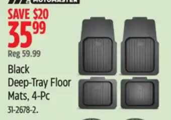 Canadian Tire motomaster Black Deep-Tray Floor Mats offer