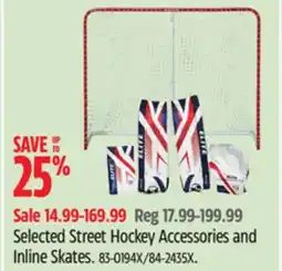 Canadian Tire Selected Street Hockey Accessories and Inline Skates offer