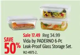 Canadian Tire Vida by PADERNO 6-Pc Leak-Proof Glass Storage Set offer
