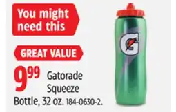 Canadian Tire Gatorade Squeeze Bottle offer