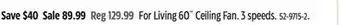 Canadian Tire For Living 60˝ Ceiling Fan offer