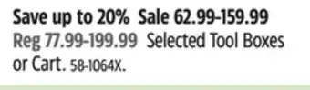 Canadian Tire Irwin Selected Tool Boxes or Cart offer