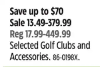 Canadian Tire Selected Golf Clubs and Accessories offer