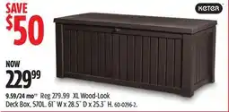 Canadian Tire Keter XL Wood-Look Deck Box offer