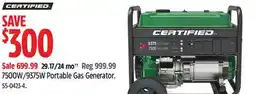 Canadian Tire Certified 7500W/9375W Portable Gas Generator offer