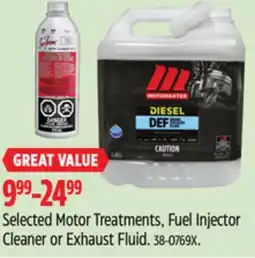 Canadian Tire Motomaster Selected Motor Treatments, Fuel Injector Cleaner or Exhaust Fluid offer