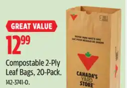Canadian Tire Compostable 2-Ply Leaf Bags offer