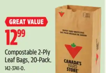 Canadian Tire Compostable 2-Ply Leaf Bags offer