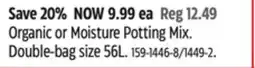 Canadian Tire Golfgreen Organic or Moisture Potting Mix offer