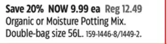 Canadian Tire Golfgreen Organic or Moisture Potting Mix offer