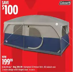 Canadian Tire Coleman Hampton 9-Person Tent offer