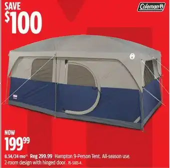 Canadian Tire Coleman Hampton 9-Person Tent offer
