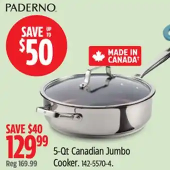 Canadian Tire Paderno 5-QT Canadian Jumbo Cooker offer