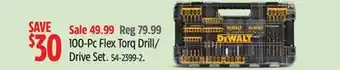 Canadian Tire Dewalt 100-Pc Flex Torq Drill/ Drive Set offer