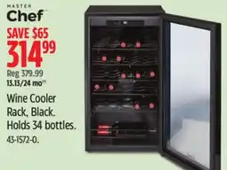 Canadian Tire Master Chef Wine Cooler Rack, Black. Holds 34 bottles offer