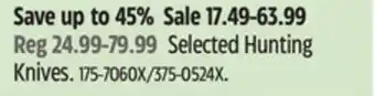 Canadian Tire Selected Hunting Knives offer