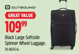 Canadian Tire Outbound Black Large Softside Spinner Wheel Luggage offer