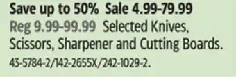 Canadian Tire Master chef Selected Knives, Scissors, Sharpener and Cutting Boards offer