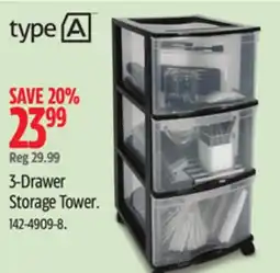 Canadian Tire type-A 3-Drawer Storage Tower offer