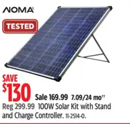 Canadian Tire Noma 100W Solar Kit with Stand and Charge Controller offer