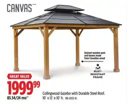 Canadian Tire Canvas Collingwood Gazebo with Durable Steel Roof offer