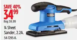 Canadian Tire MASTERCRAFT 1⁄4 Sheet Sander, 2.2A offer