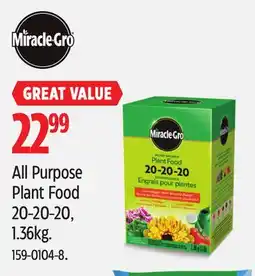 Canadian Tire Miracle-Gro All Purpose Plant Food 20-20-20 offer