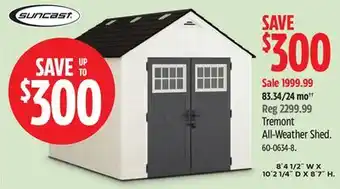 Canadian Tire Suncast Tremont All-Weather Shed offer