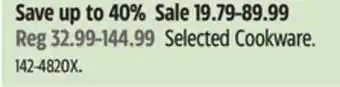 Canadian Tire T-fal Selected Cookware offer