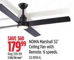 Canadian Tire NOMA Marshall 52˝ Ceiling Fan with Remote offer