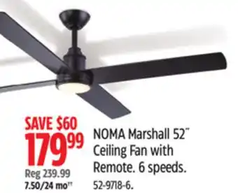 Canadian Tire NOMA Marshall 52˝ Ceiling Fan with Remote offer