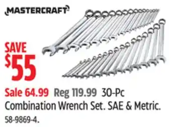 Canadian Tire MASTERCRAFT 30-PC Combination Wrench Set offer