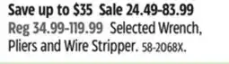 Canadian Tire CHANNELLOCK Selected Wrench, Pliers and Wire Stripper offer