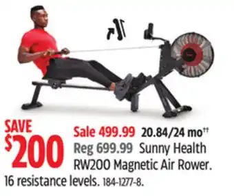 Canadian Tire Sunny Health RW200 Magnetic Air Rower offer
