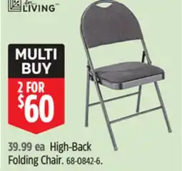 Canadian Tire For Living High-Back Folding Chair offer